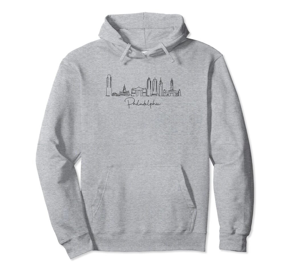 city skyline travel souvenir tourist Philadelphia Pullover Hoodie