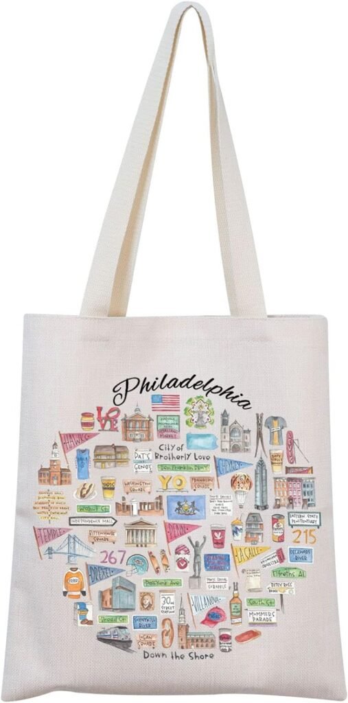 MNIGIU Philadelphia Tote Bag Philadelphia Souvenir Gift Philadelphia Travel Bag Philadelphia Welcome Gift