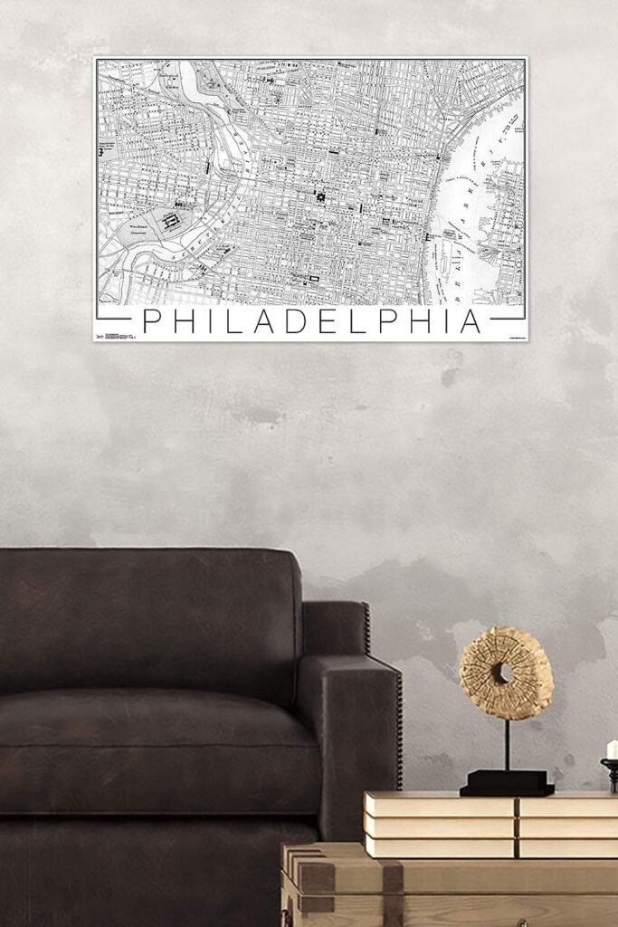 Trends International Philadelphia Map Wall Poster, 22.375 x 34, Unframed Version